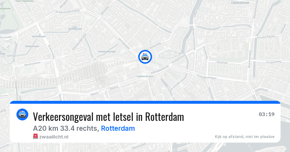 Verkeersongeval met letsel in Rotterdam — 20 jun 2026