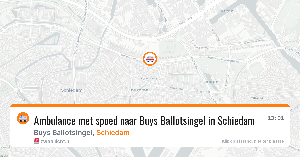 Ambulance met spoed naar Buys Ballotsingel in Schiedam — 9 aug 2026
