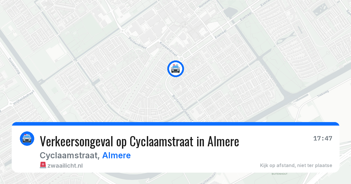 Verkeersongeval op Cyclaamstraat in Almere — 19 jun 2026