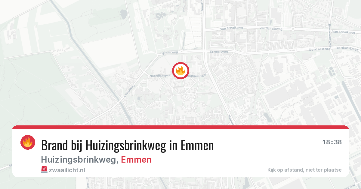 Brand bij Huizingsbrinkweg in Emmen — 18 jun 2026