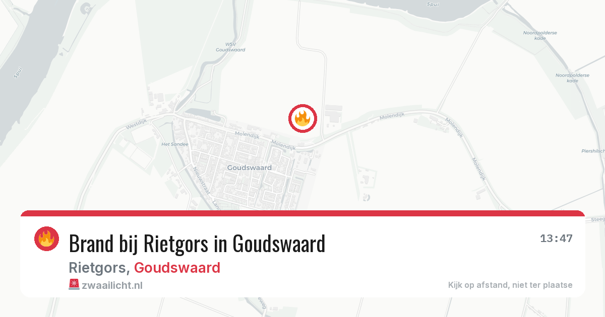 Brand bij Rietgors in Goudswaard — 19 jun 2026