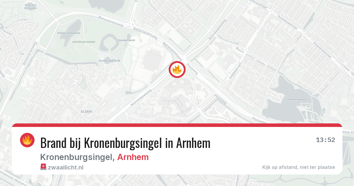 Brand bij Kronenburgsingel in Arnhem — 14 aug 2026