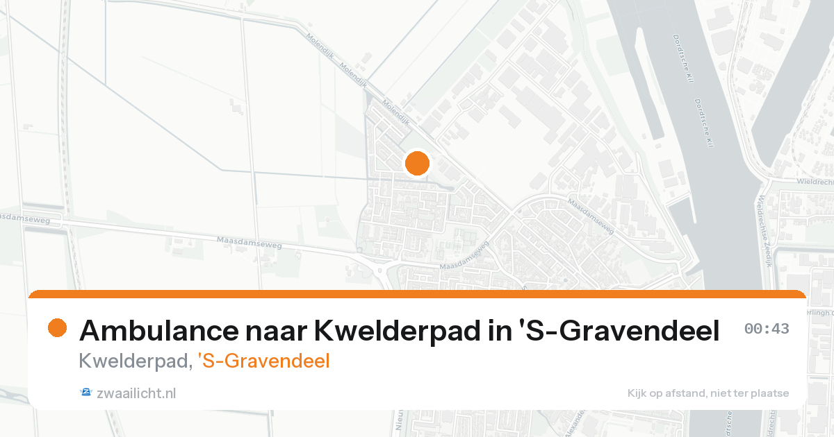 Ambulance naar Kwelderpad in 'S-Gravendeel — 23 aug 2026