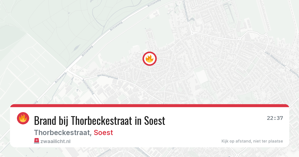 Brand bij Thorbeckestraat in Soest — 22 jun 2026