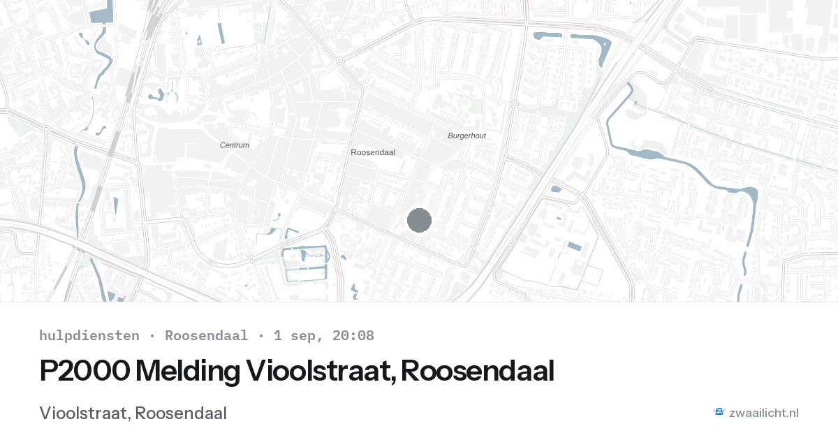 P2000 Melding Vioolstraat, Roosendaal — 1 sep 2026