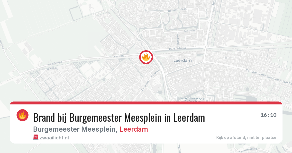 Brand bij Burgemeester Meesplein in Leerdam — 3 aug 2026