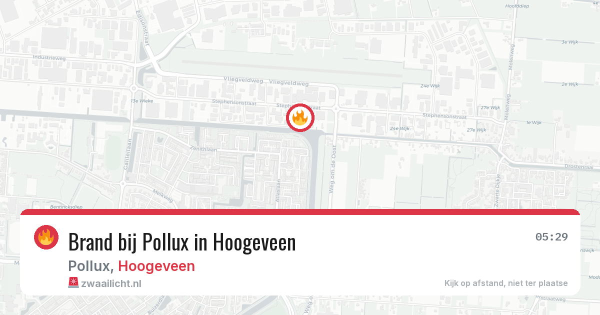 Brand bij Pollux in Hoogeveen — 26 jan 2026