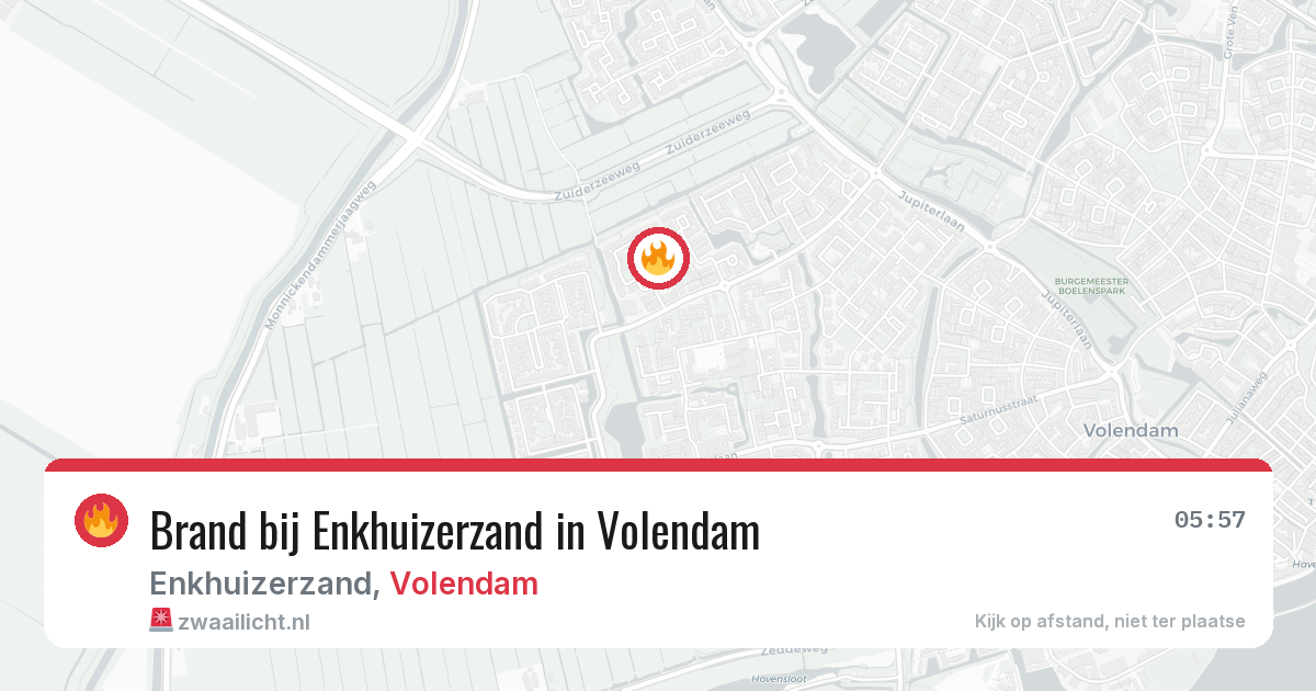 Brand bij Enkhuizerzand in Volendam — 13 mei 2026