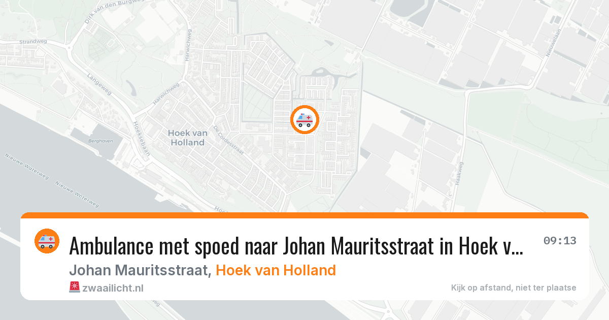 Ambulance met spoed naar Johan Mauritsstraat in Hoek van Holland — 1 aug 2026