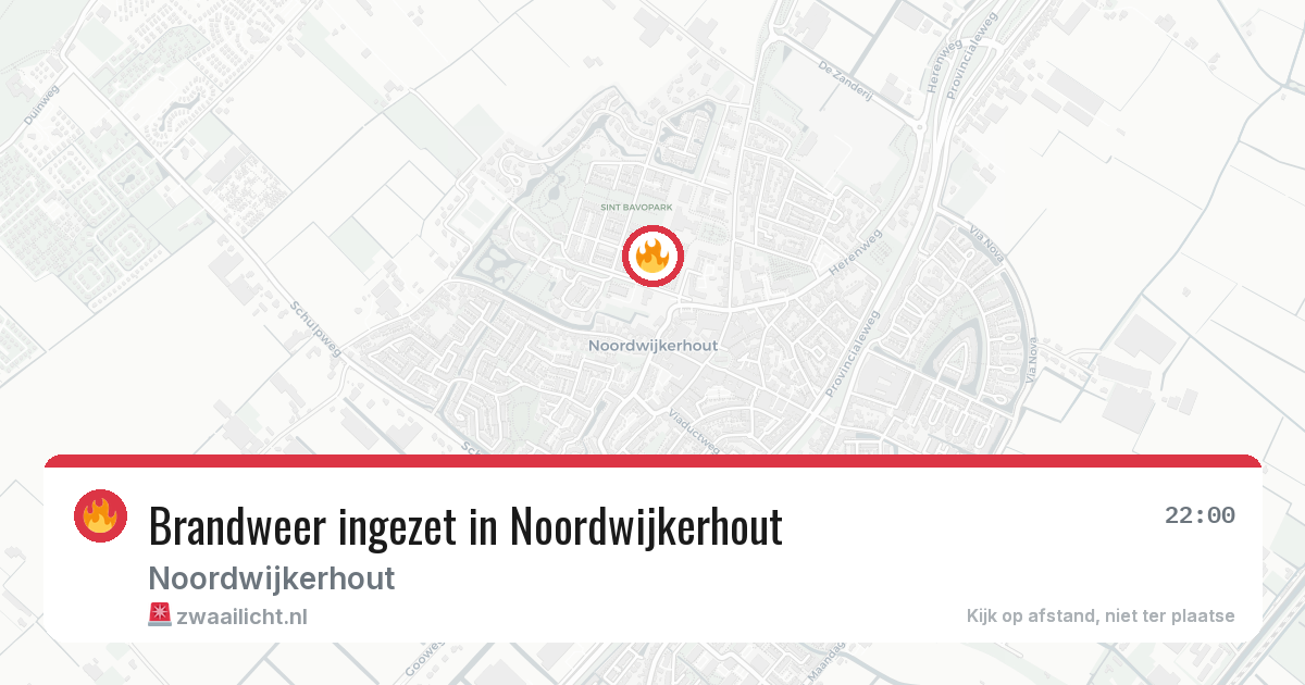 Brandweer ingezet in Noordwijkerhout — 6 aug 2026 | 🚨 Zwaailicht.nl