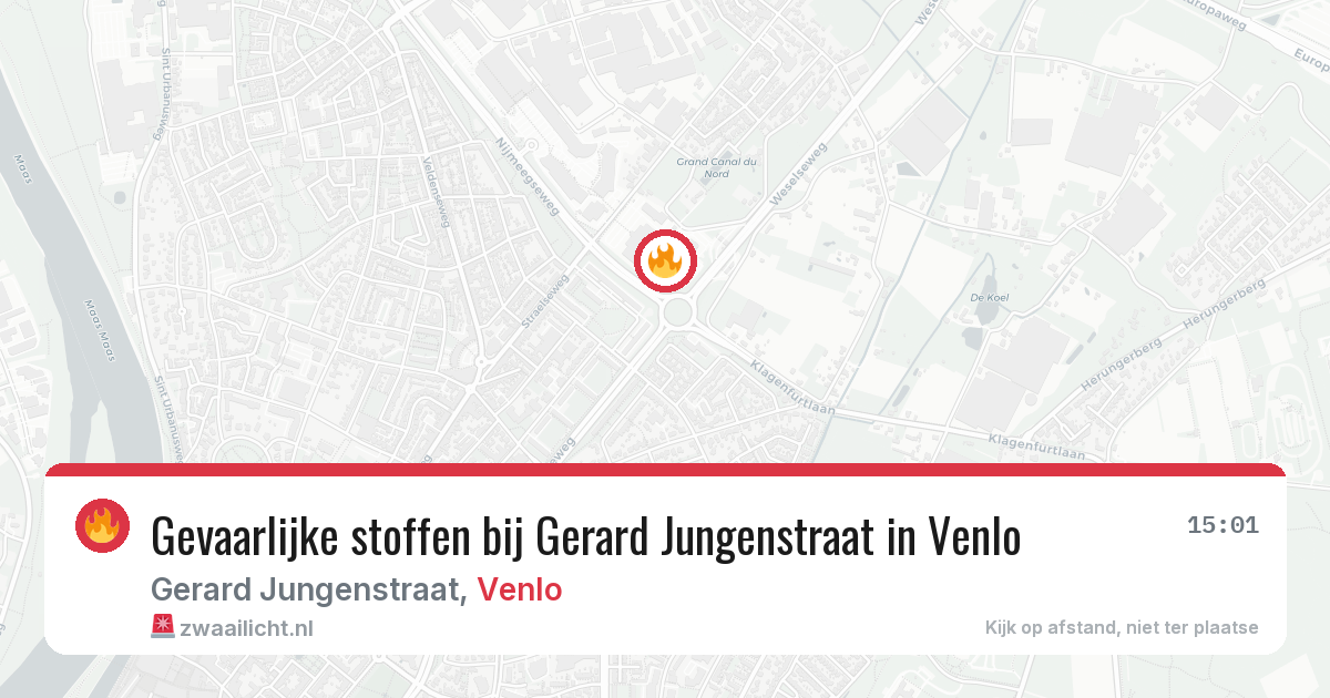 Gevaarlijke stoffen bij Gerard Jungenstraat in Venlo — 28 jun 2026