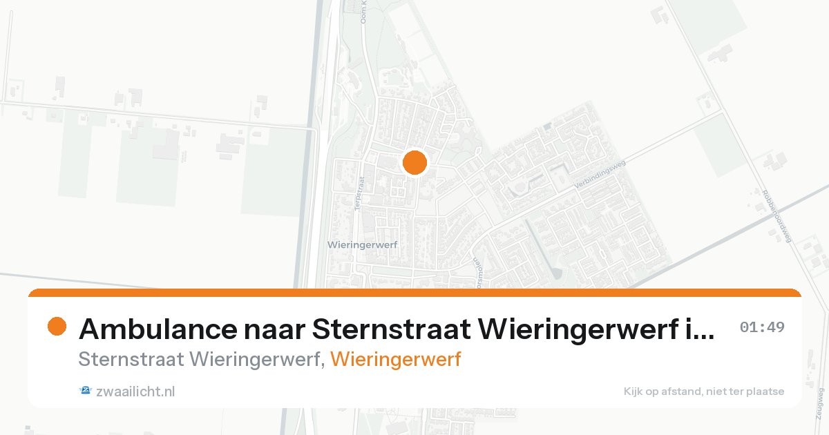 Ambulance naar Sternstraat Wieringerwerf in Wieringerwerf — 17 aug 2026