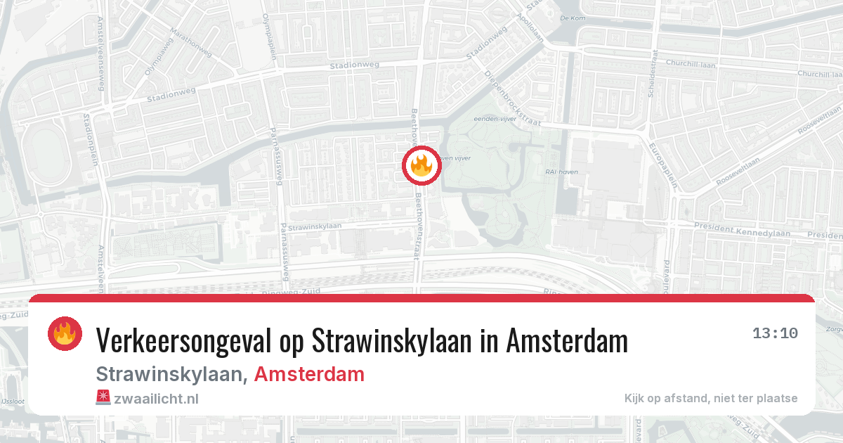 Verkeersongeval op Strawinskylaan in Amsterdam — 19 jun 2026