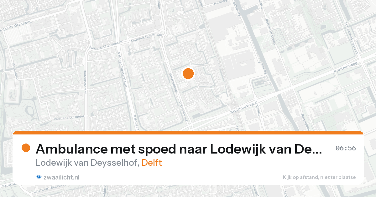 Ambulance met spoed naar Lodewijk van Deysselhof in Delft — 26 aug 2026