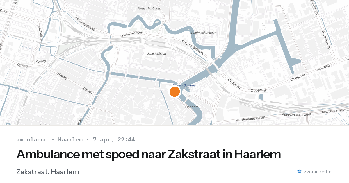 Ambulance met spoed naar Zakstraat in Haarlem — 7 apr 2026