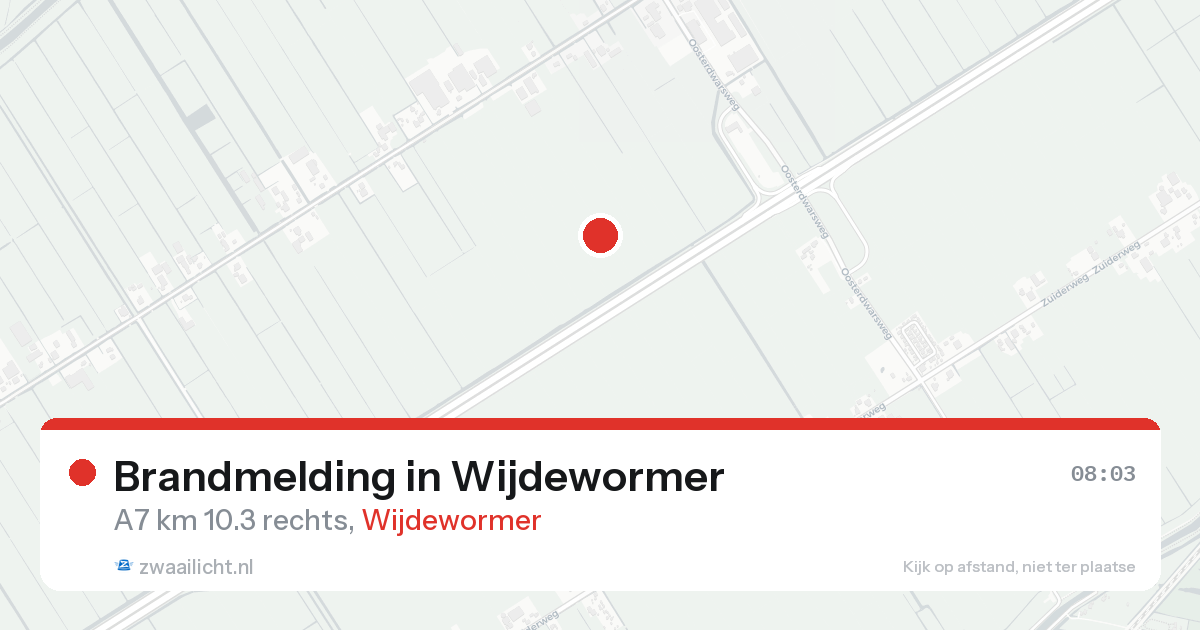 Brandmelding in Wijdewormer — 17 aug 2026
