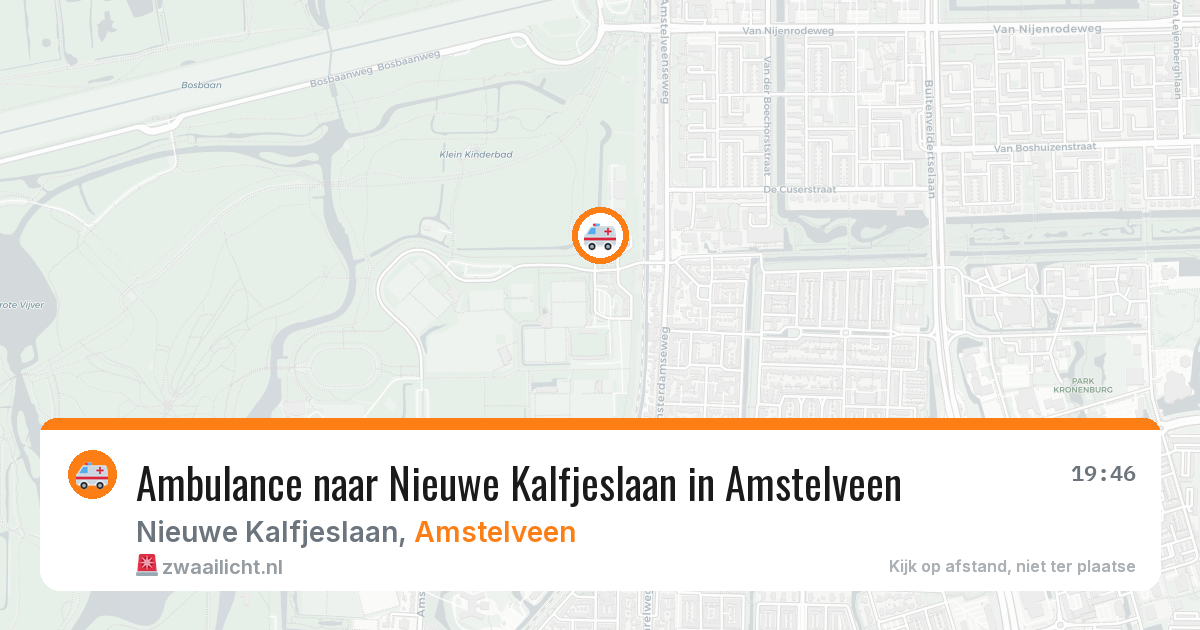 Ambulance naar Nieuwe Kalfjeslaan in Amstelveen — 8 apr 2026