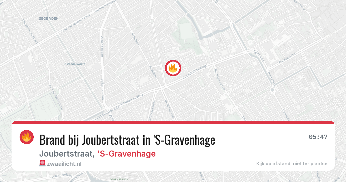 Brand bij Joubertstraat in 'S-Gravenhage — 13 jul 2026
