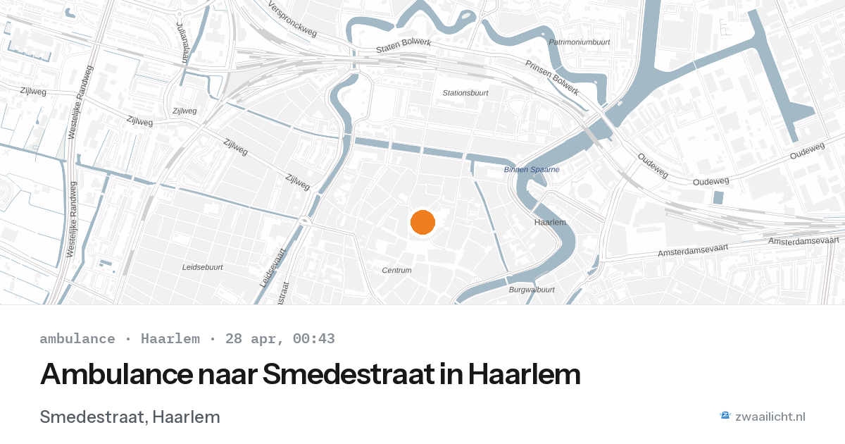 Ambulance naar Smedestraat in Haarlem — 27 apr 2026