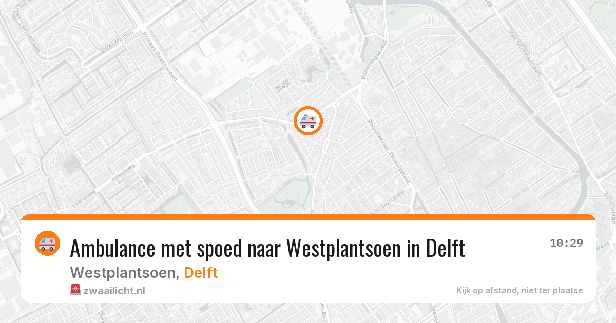 Ambulance met spoed naar Westplantsoen in Delft — 10 apr 2026