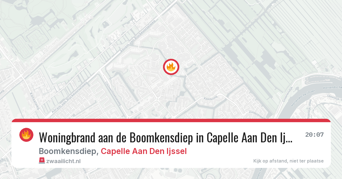 Woningbrand aan de Boomkensdiep in Capelle Aan Den Ijssel — 30 jul 2026