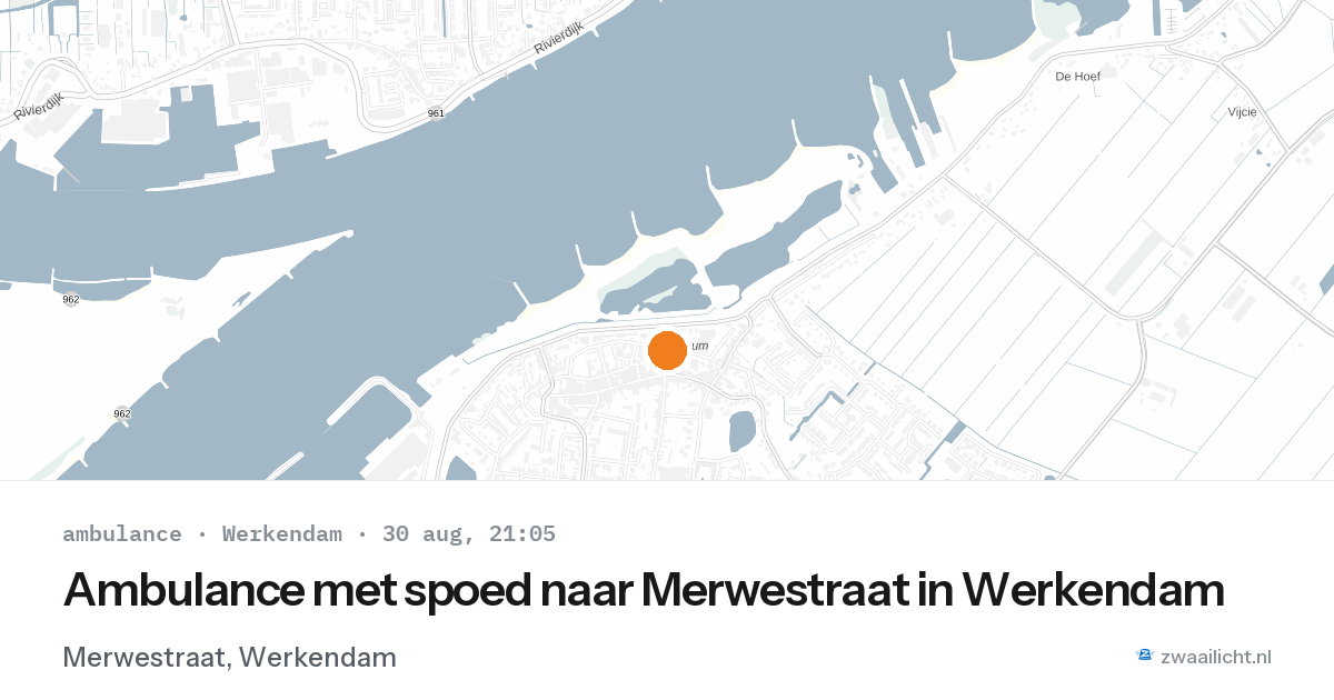 Ambulance met spoed naar Merwestraat in Werkendam — 30 aug 2026