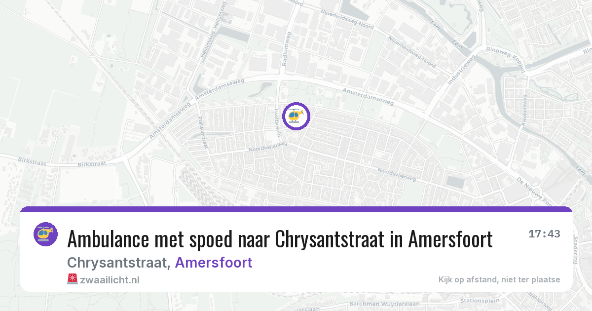 Ambulance met spoed naar Chrysantstraat in Amersfoort — 25 apr 2026