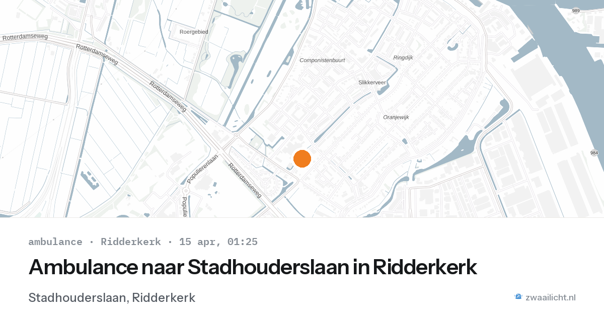 Ambulance naar Stadhouderslaan in Ridderkerk — 14 apr 2026