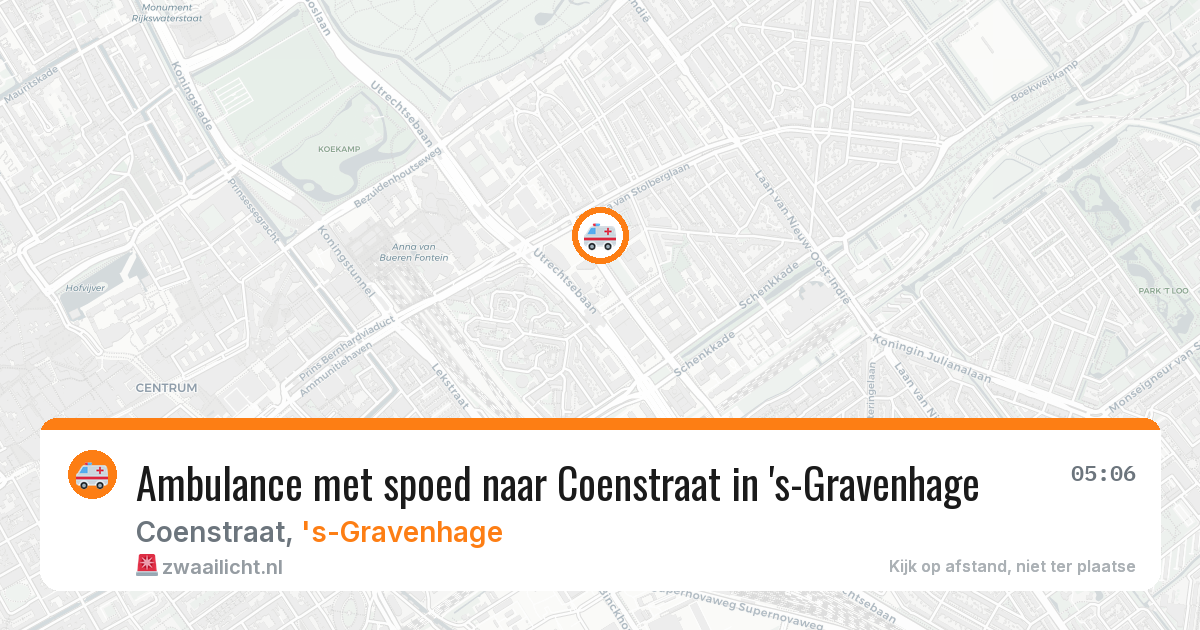 Ambulance met spoed naar Coenstraat in 's-Gravenhage — 26 apr 2026