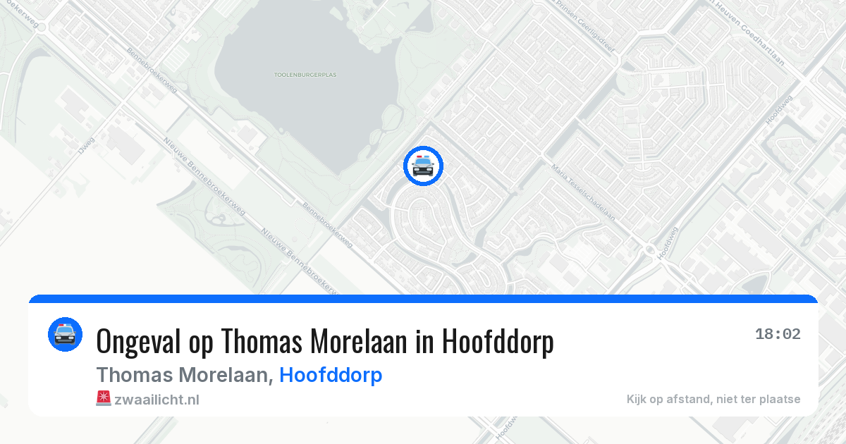 Ongeval op Thomas Morelaan in Hoofddorp — 7 jul 2026