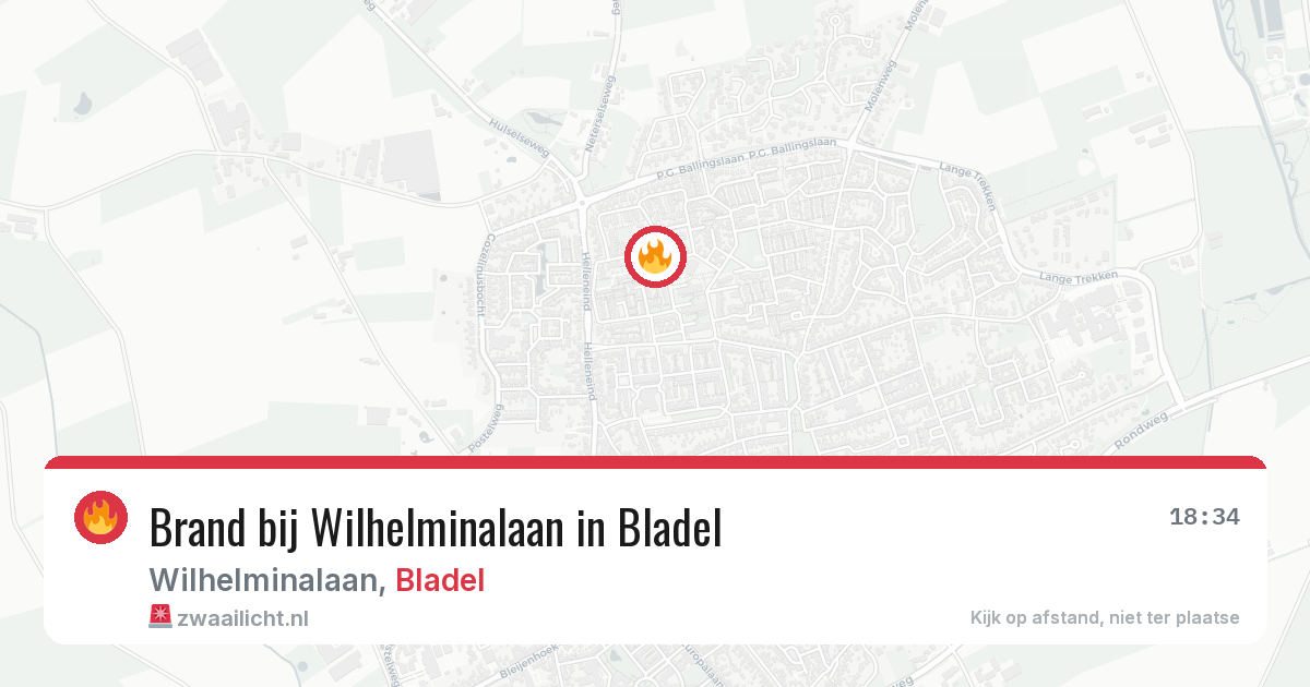 Brand bij Wilhelminalaan in Bladel — 18 jun 2026