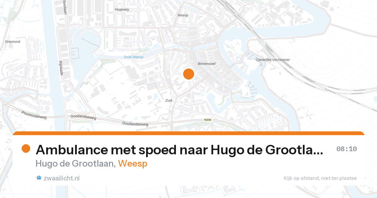 Ambulance met spoed naar Hugo de Grootlaan in Weesp — 28 aug 2026