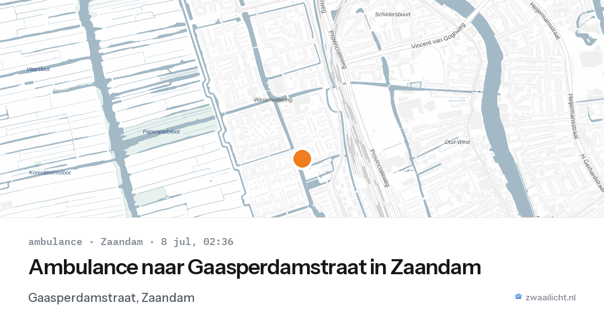 Ambulance naar Gaasperdamstraat in Zaandam — 8 jul 2026