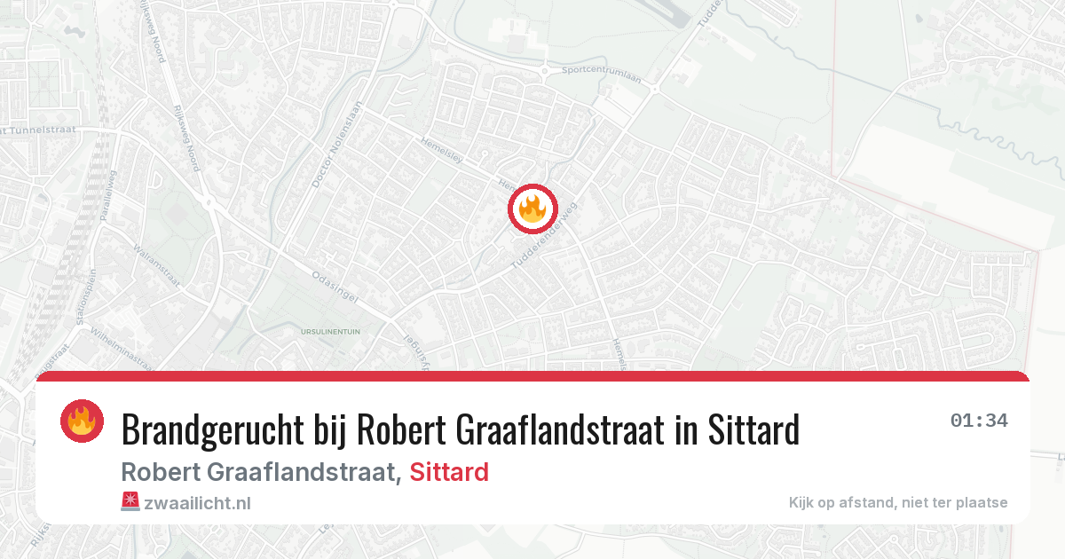 Brandgerucht bij Robert Graaflandstraat in Sittard — 4 jul 2026