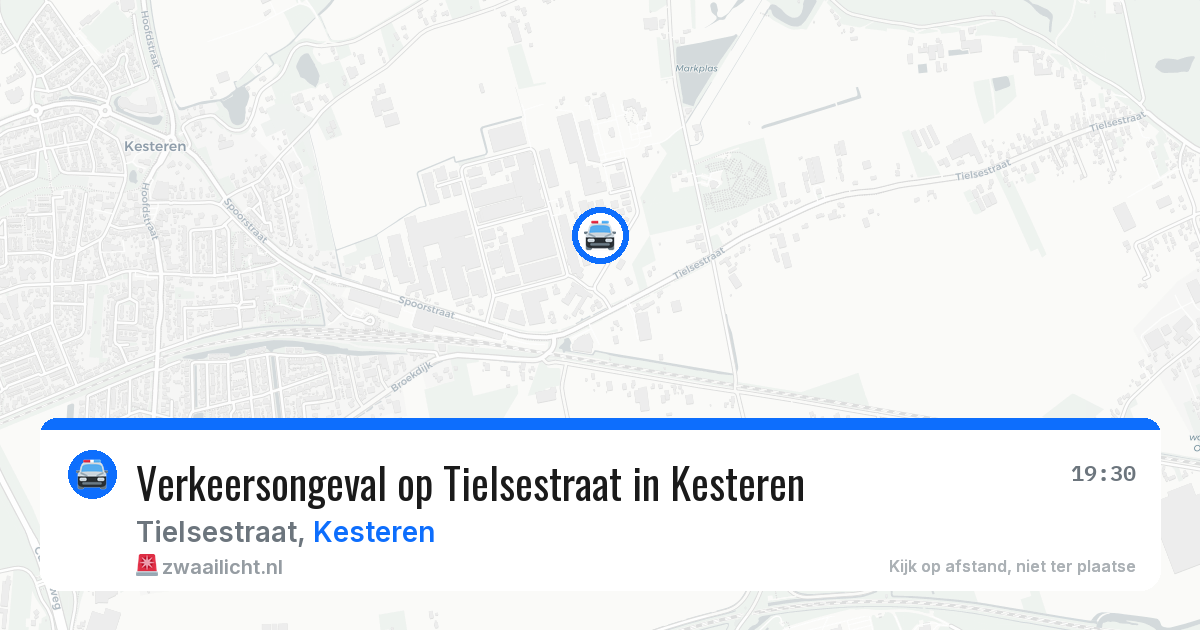 Verkeersongeval op Tielsestraat in Kesteren — 30 jul 2026