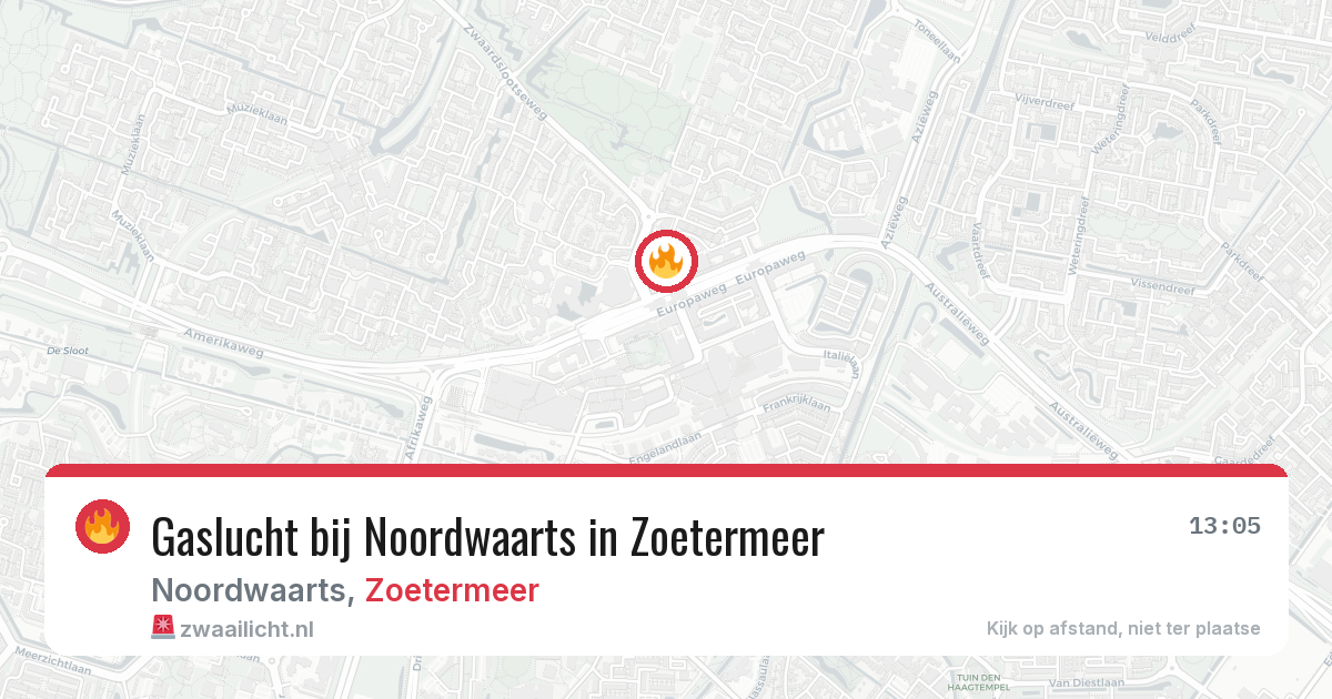 Gaslucht bij Noordwaarts in Zoetermeer — 11 aug 2026