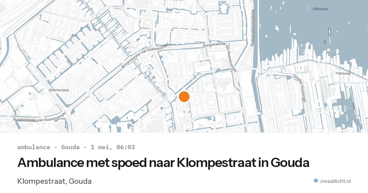 Ambulance met spoed naar Klompestraat in Gouda — 1 mei 2026