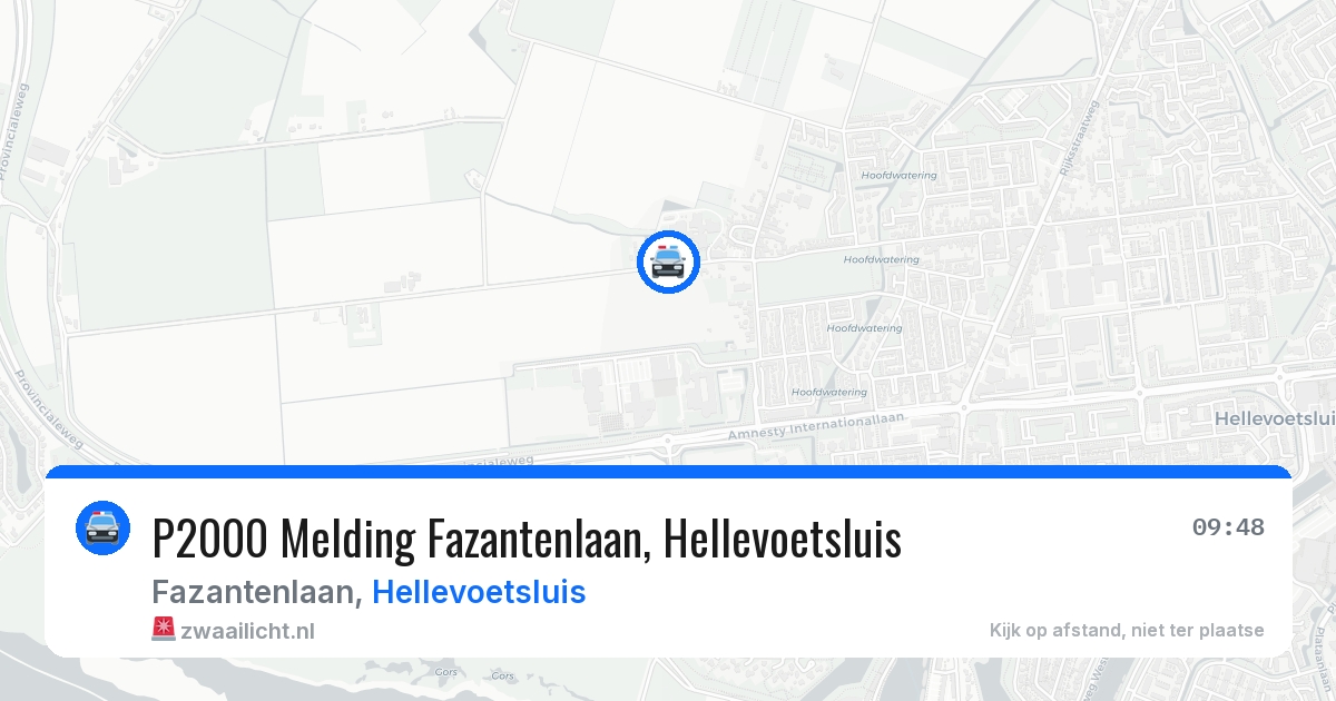 P2000 Melding Fazantenlaan, Hellevoetsluis — 12 mei 2026