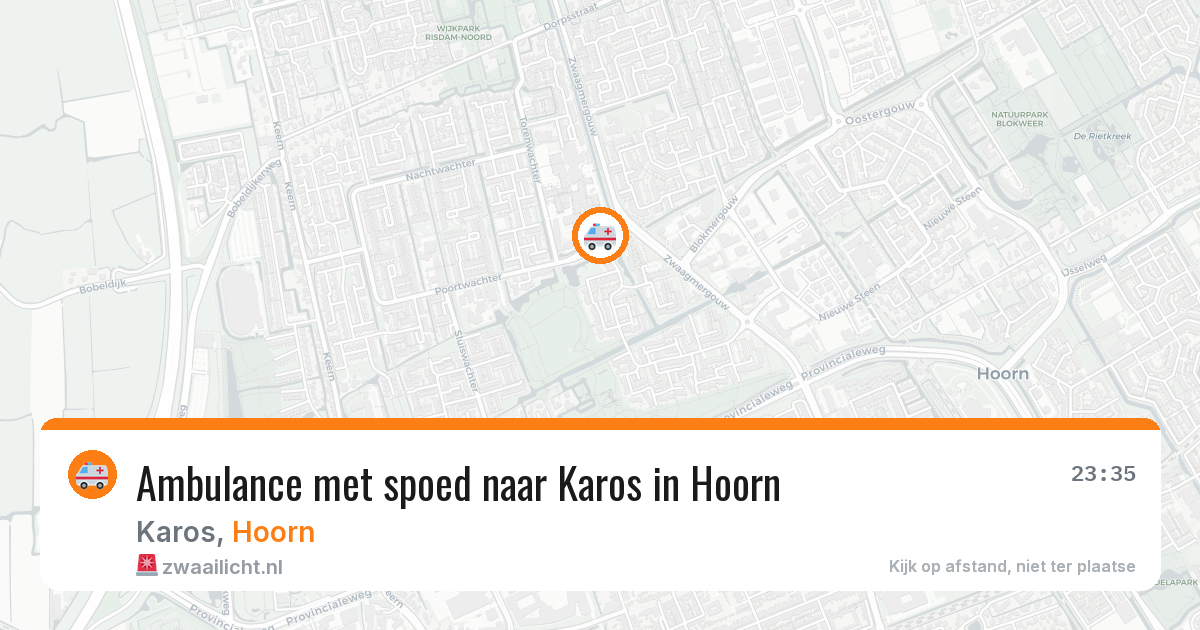 Ambulance met spoed naar Karos in Hoorn — 27 mrt 2026
