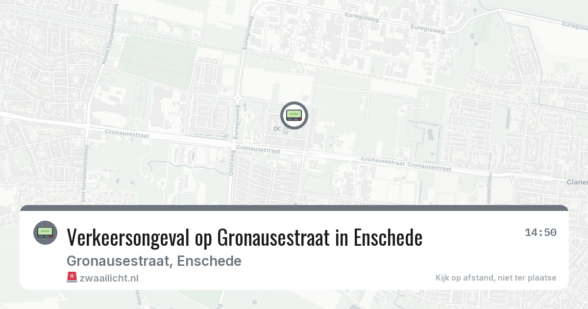 Verkeersongeval op Gronausestraat in Enschede — 13 aug 2026