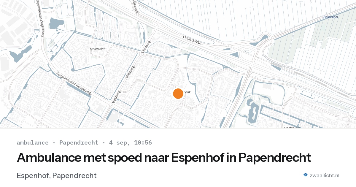 Ambulance met spoed naar Espenhof in Papendrecht — 4 sep 2026