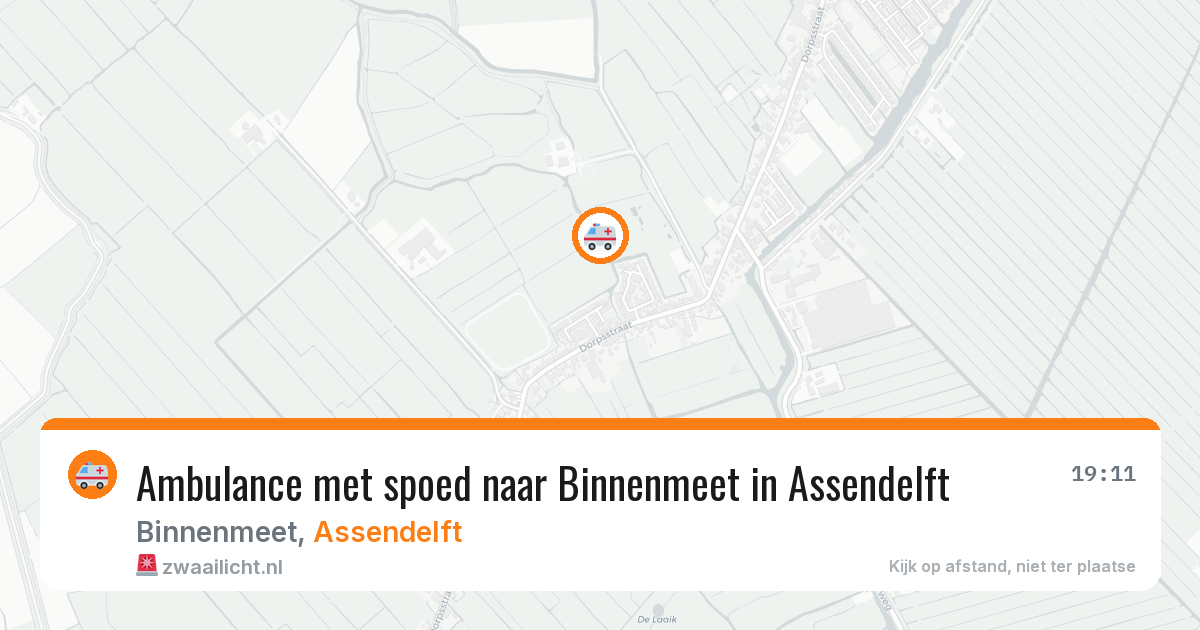 Ambulance met spoed naar Binnenmeet in Assendelft — 3 aug 2026