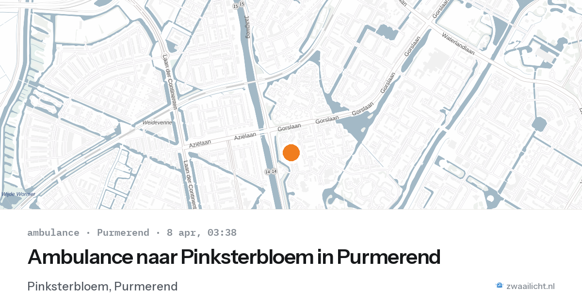 Ambulance naar Pinksterbloem in Purmerend — 8 apr 2026