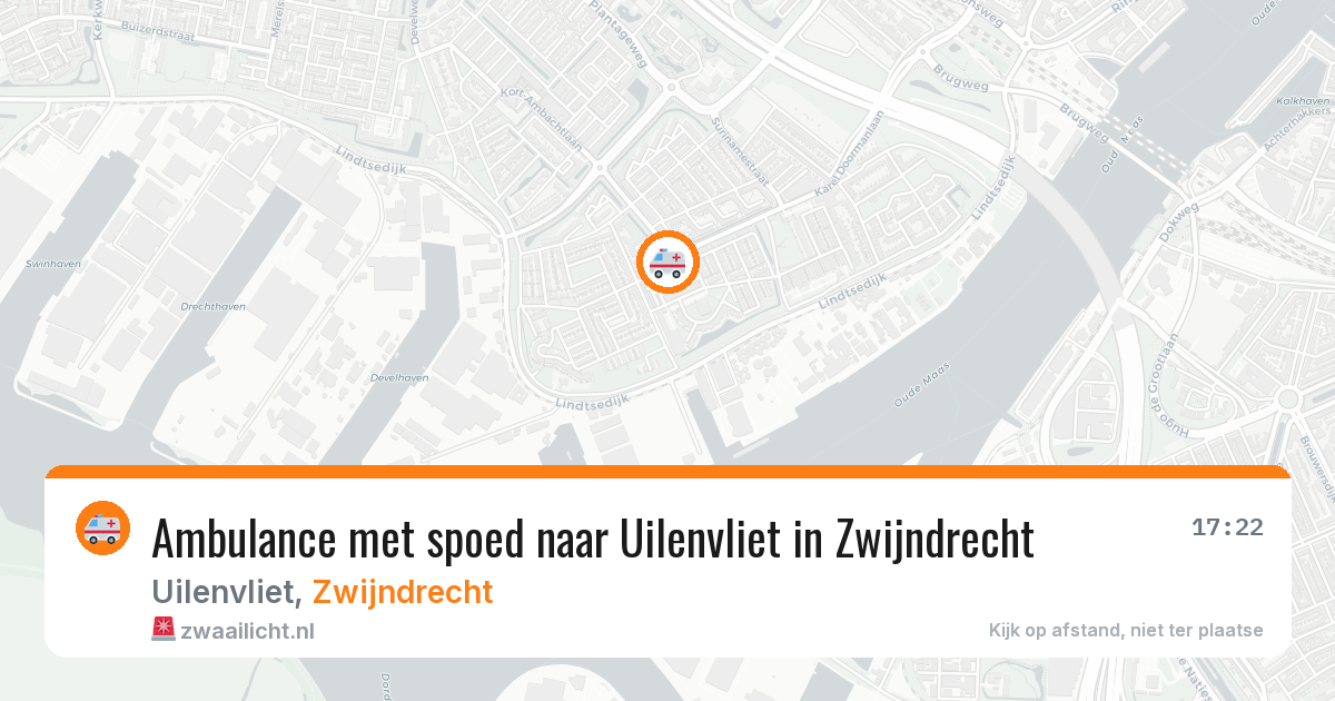 Ambulance met spoed naar Uilenvliet in Zwijndrecht — 21 mei 2026