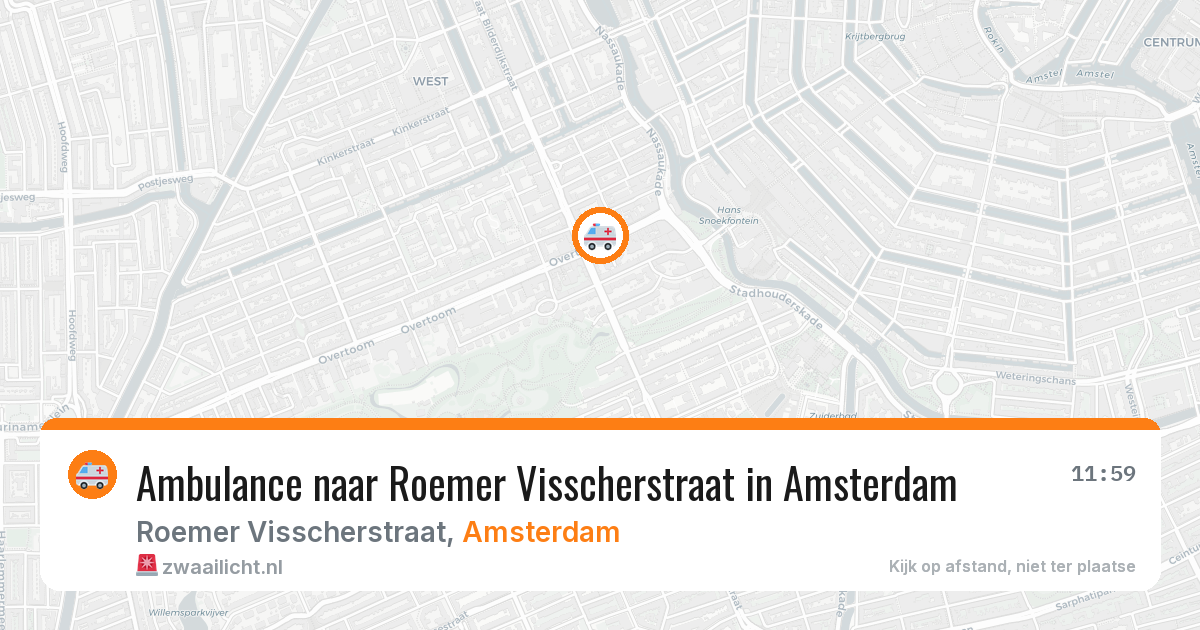 Ambulance naar Roemer Visscherstraat in Amsterdam — 30 jul 2026