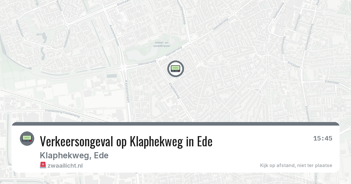 Verkeersongeval op Klaphekweg in Ede — 13 mei 2026