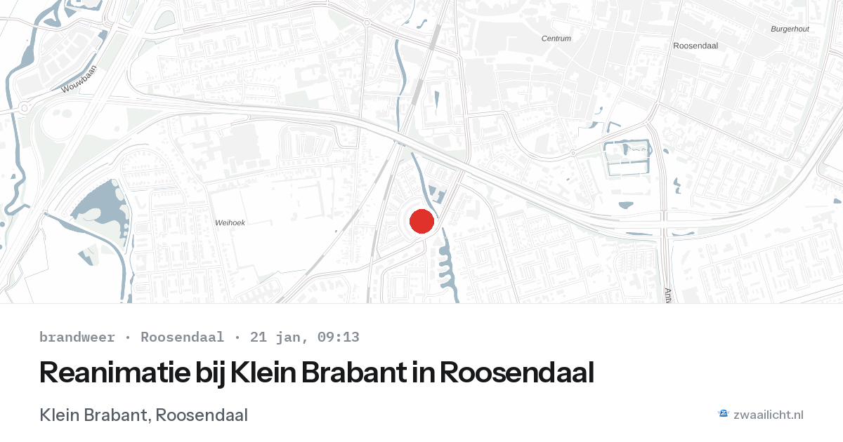 Reanimatie bij Klein Brabant in Roosendaal — 21 jan 2026