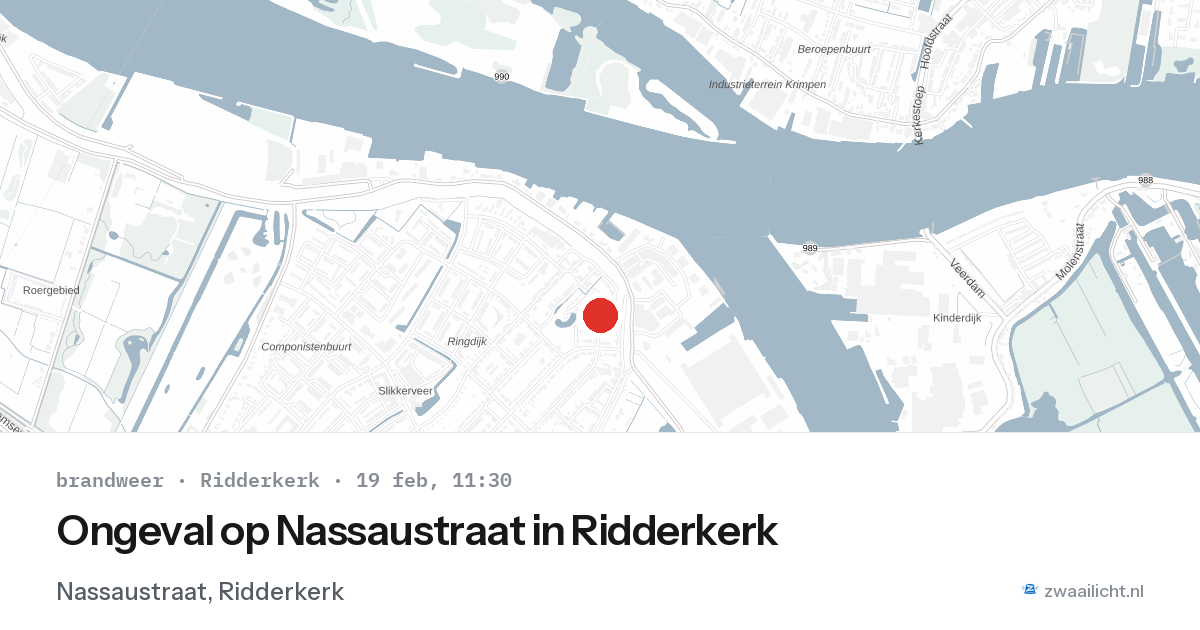 Ongeval op Nassaustraat in Ridderkerk — 19 feb 2026