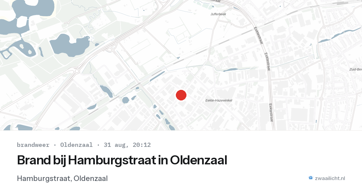 Brand bij Hamburgstraat in Oldenzaal — 31 aug 2026