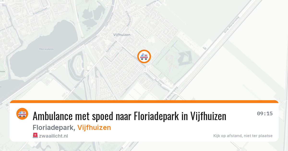 Ambulance met spoed naar Floriadepark in Vijfhuizen — 9 mei 2026
